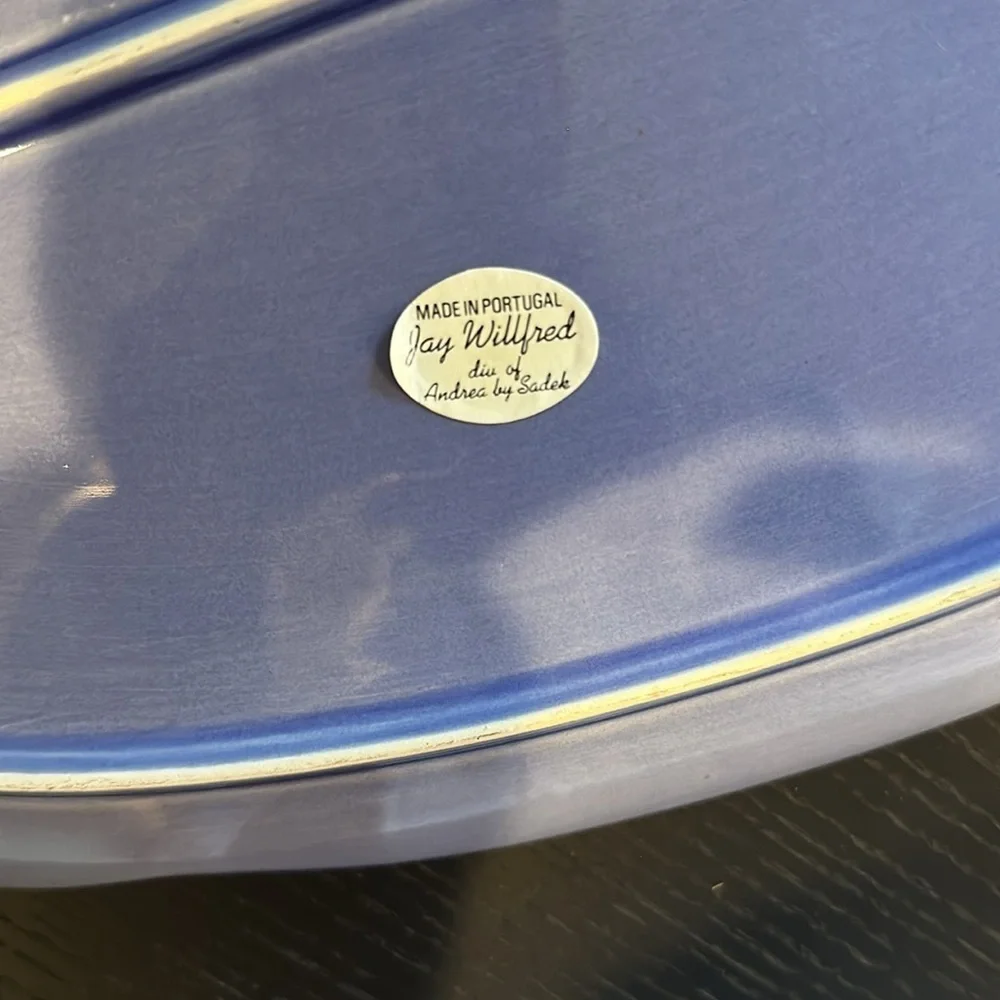 “Le Jardin” by Suzanne Nicoll - Andrea by Sadek Cobalt Blue Majolica Platter